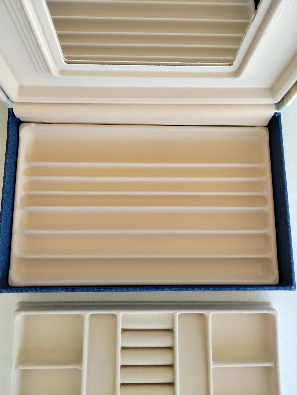 Vtg MCM 1970s Plaid Jewelry Box Set - Travel Vanity Trunk & Clamshell Case